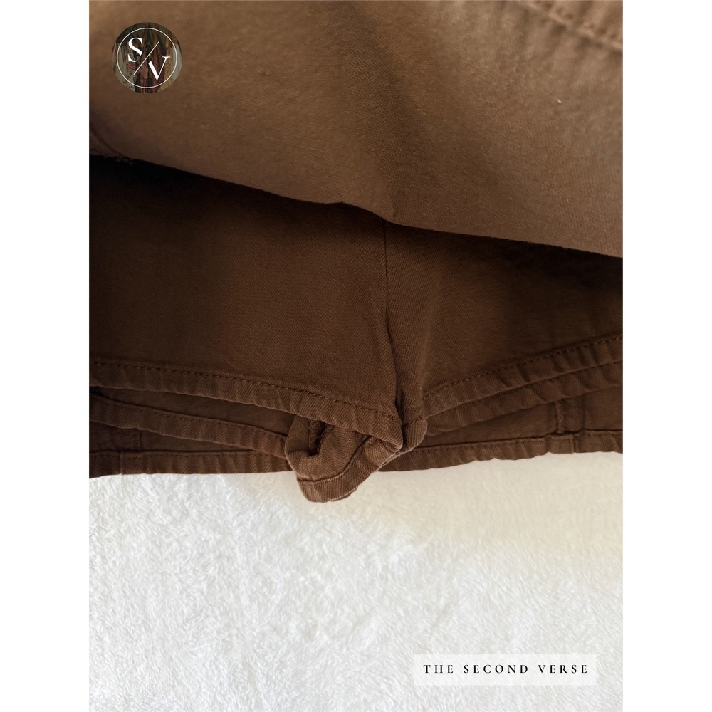 Stradivarius Brown Denim Mini Skort Womens M Academia Minimalist Fall - Picture 4 of 10